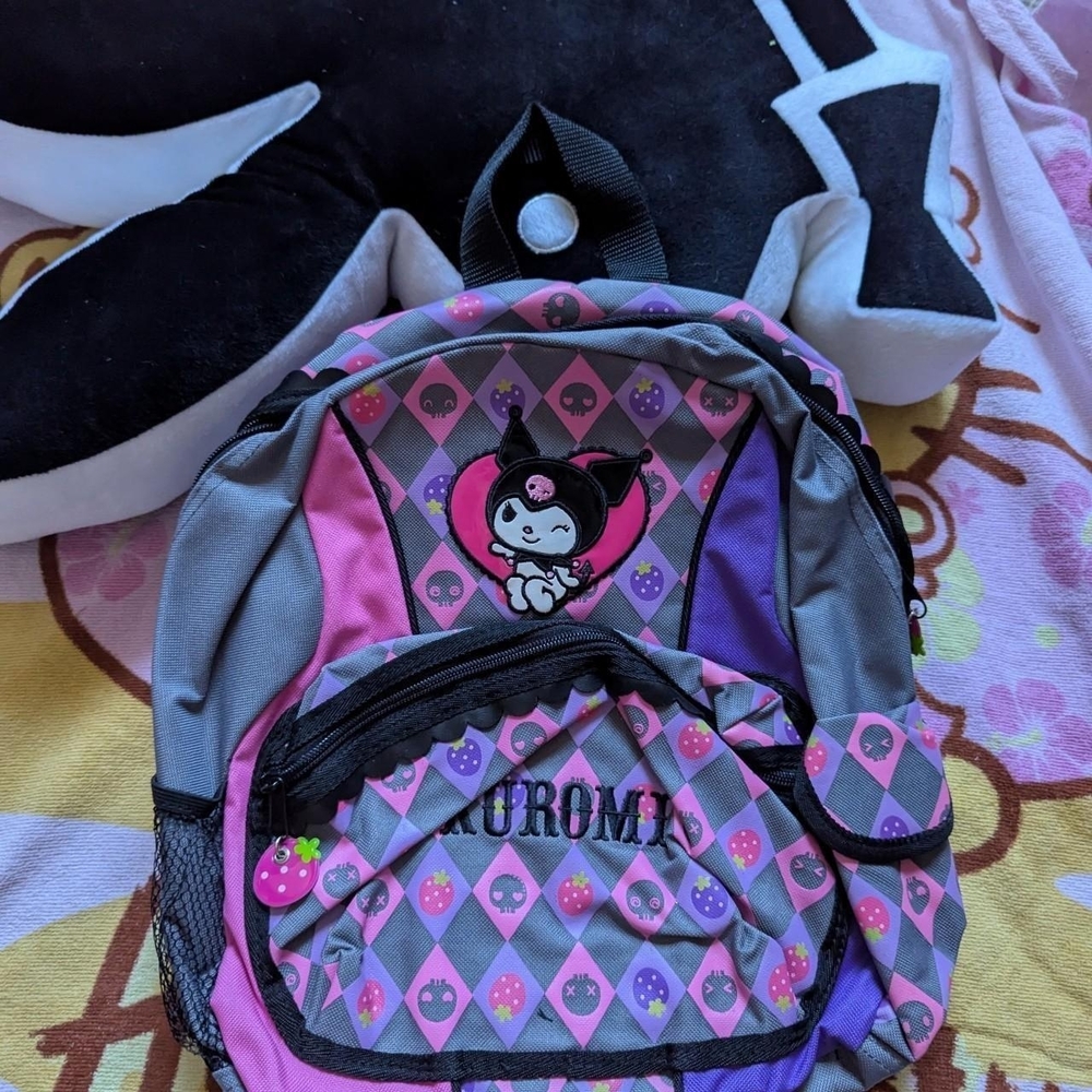Kuromi Sanrio Backpack Pink and Gray 2009